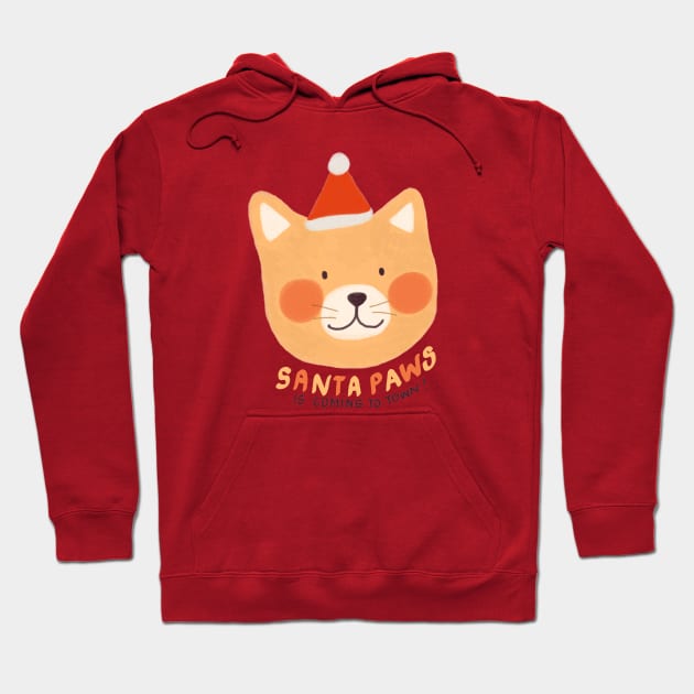 Santa Paws is Coming to Town Hoodie by aaalou